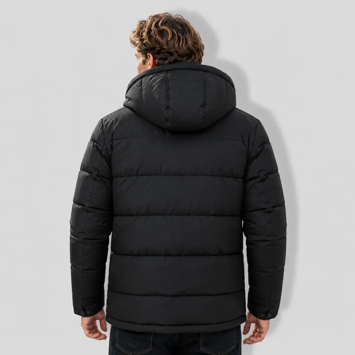 Jaqueta Bobojaco masculina preta — costas